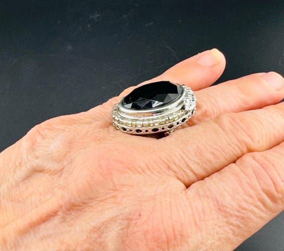 Quartz Statement Ring Retro Quartz Ring Brilliant… - image 8