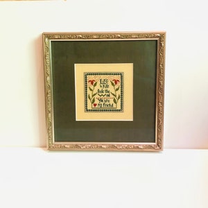 Sweetest Ever Framed Handmade Embroidered Friendship Poem Cross Stitch Like a Kite feels the Wind You Are My Friend Best Friend Gift Sampler