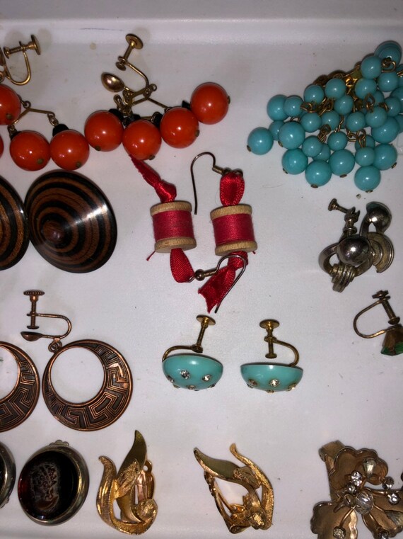 Unsigned Vintage Earring Collection Jewelry Job L… - image 3
