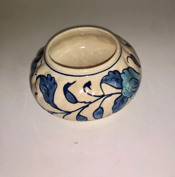 Adorable Hand Painted Trinket Catchall Dish Blue … - image 2