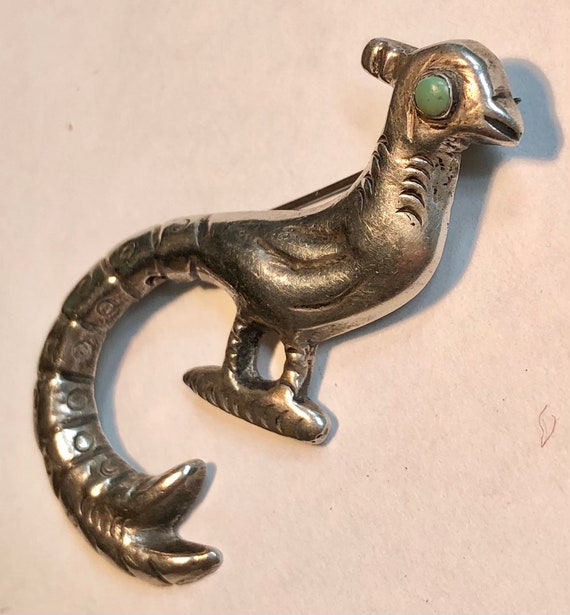 Vintage Mexican Silver Figural Quetzal or Pheasan… - image 3