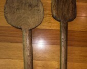 Giant Antique Primitive Spoons for Huge Mixing Bowl or Cauldron Primitive Americana Farmhouse Decor Treenware American Primitive