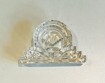 Vintage Miniature Waterford Crystal Mantle Clock Case Only Wharton Pattern Desk Clock Cottage Mantel Clock Made in Ireland Upcycle/Restore