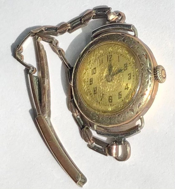 Edwardian Bulova Wristwatch Gold Filled Case Ladi… - image 3