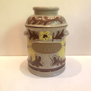 Vtg Ceramic Sugar Canister United Craft of California 9931 Bright Yellow Flowers Sunflowers Treasure Craft Stoneware Kitchen Canisters AS IS