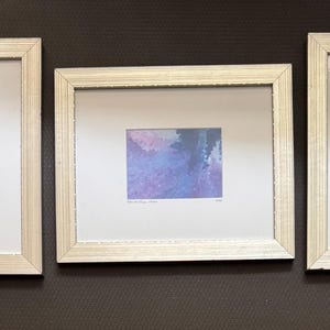Vintage Framed Laine Nixon Prints Signed Limited Edition Set of 3 Pastel Abstract Floral Images Serene Wall Art Series 2004