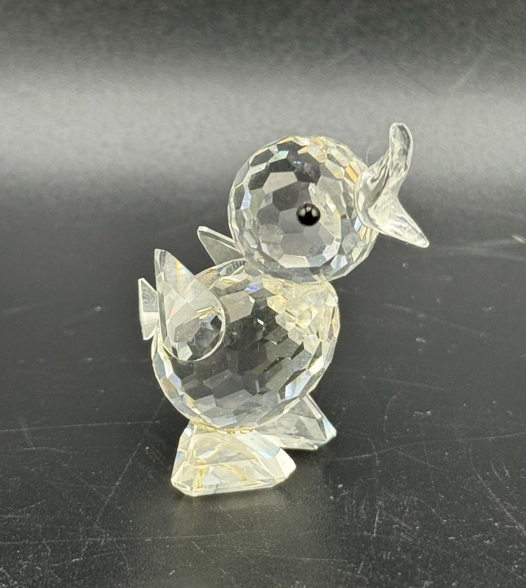 Swarovski クリスタル 小鳥 置物 Vintage Swarovski Crystal Miniature Duck Drake Mini Quacking Baby