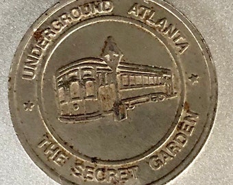 Early 1970s Vintage Underground Atlanta Secret Garden Lucky Token Nostalgic Atlanta Georgia Souvenir Hotlanta Classic Landmark