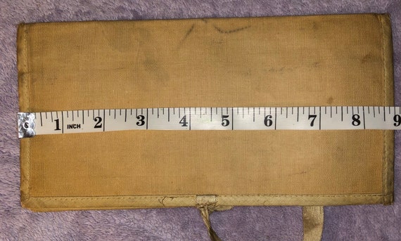 Art Deco Linen DATES Folding Wallet or Folder Han… - image 9