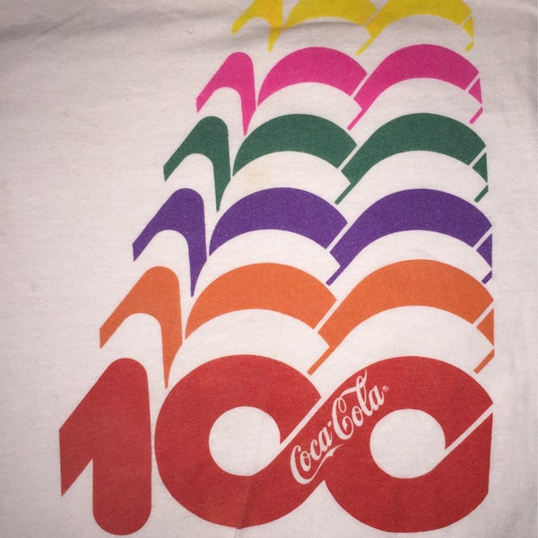 1986 Coke T Shirt  Large COKE Centennial Celebration Atlanta GA 1986 on Front Official Promo Coca Cola Tee