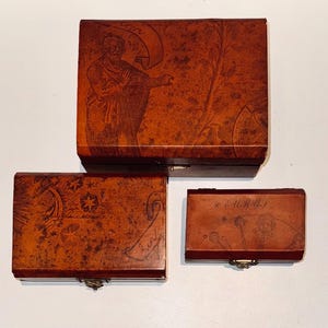 Vintage Celestial Nesting Boxes: Papier Mâché Trinket Stash Box Set
