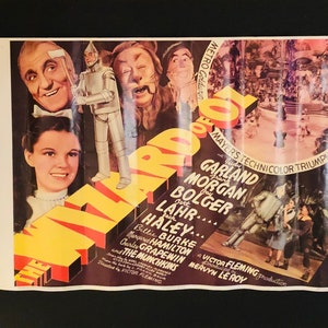 1967 Vintage Portal Publications MGM Wizard of Oz Poster Classic Movie Poster Lithograph Copy of 1939 Film Promo Judy Garland As Is