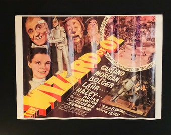 1967 Vintage Portal Publications MGM Wizard of Oz Poster Classic Movie Poster Lithograph Copy of 1939 Film Promo Judy Garland As Is