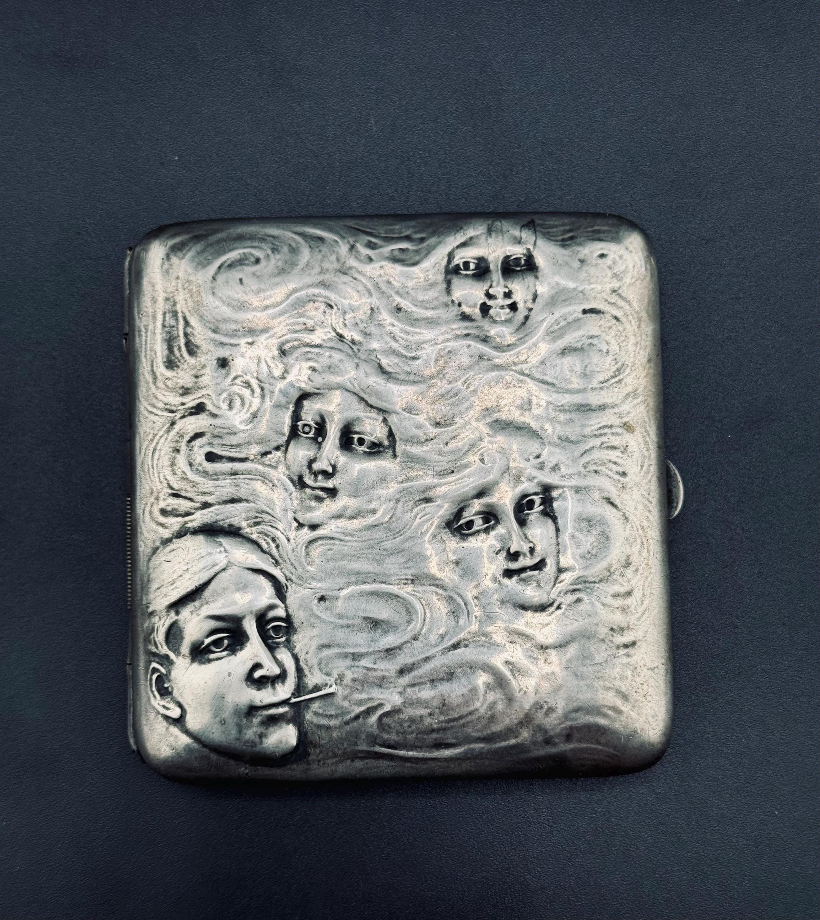 antique sterling cigarette case Silver by Samuel M Levi 1899 Colen Hewer Cheshire Sterling Silver