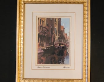 Kunstler Original Radierung Scene Hand-signed Color Etching Framed