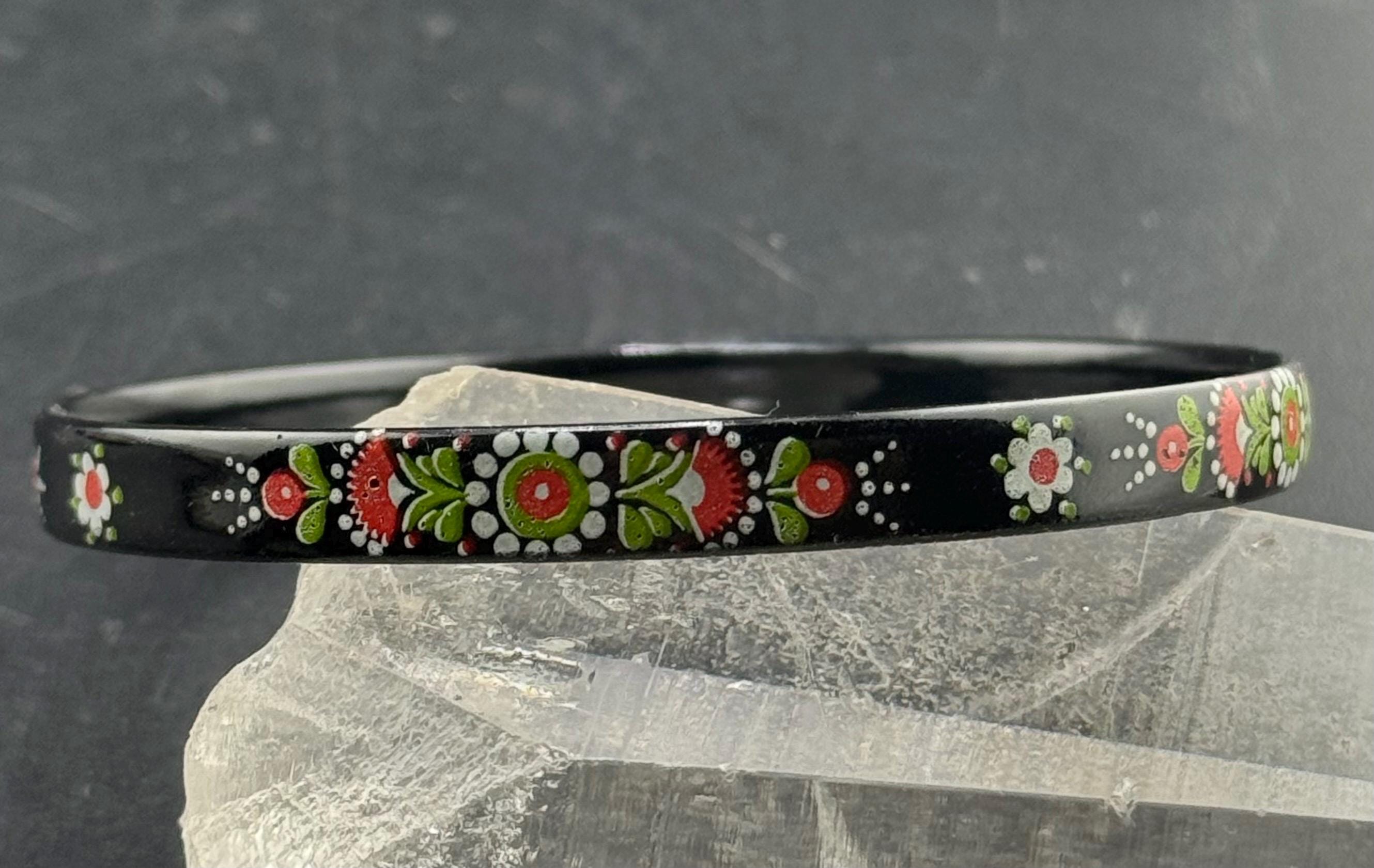 Vintage Enameled Austrian Stacking Bangle Bracelet Michaela Frey