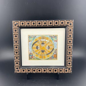 Kleiner gerahmter Himmlischer Druck 1708 Valk & Schenk Andreas Cellarius Scenografie Harmonia Maccosmica Plate 5 Astrologisches Kopernikanisches System