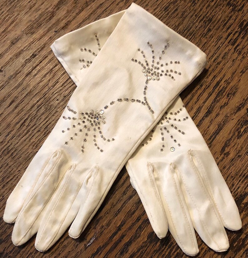 stretch satin gloves