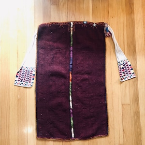 Vintage Handmade Turkish Folk Art Wool Embroidered Apron by Sufi Oriental Rugs Kilim Carpets Made in Turkey Upcycled Ethnic Festive Attire