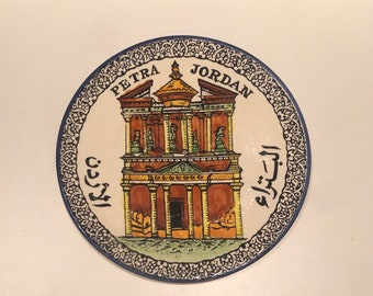Vintage pintado a mano placa de pared armenia cerámica Gran Templo de Petra Jordania Mezquita Pintura Religiosa Tierra Santa Altar Espiritual Arte de la pared