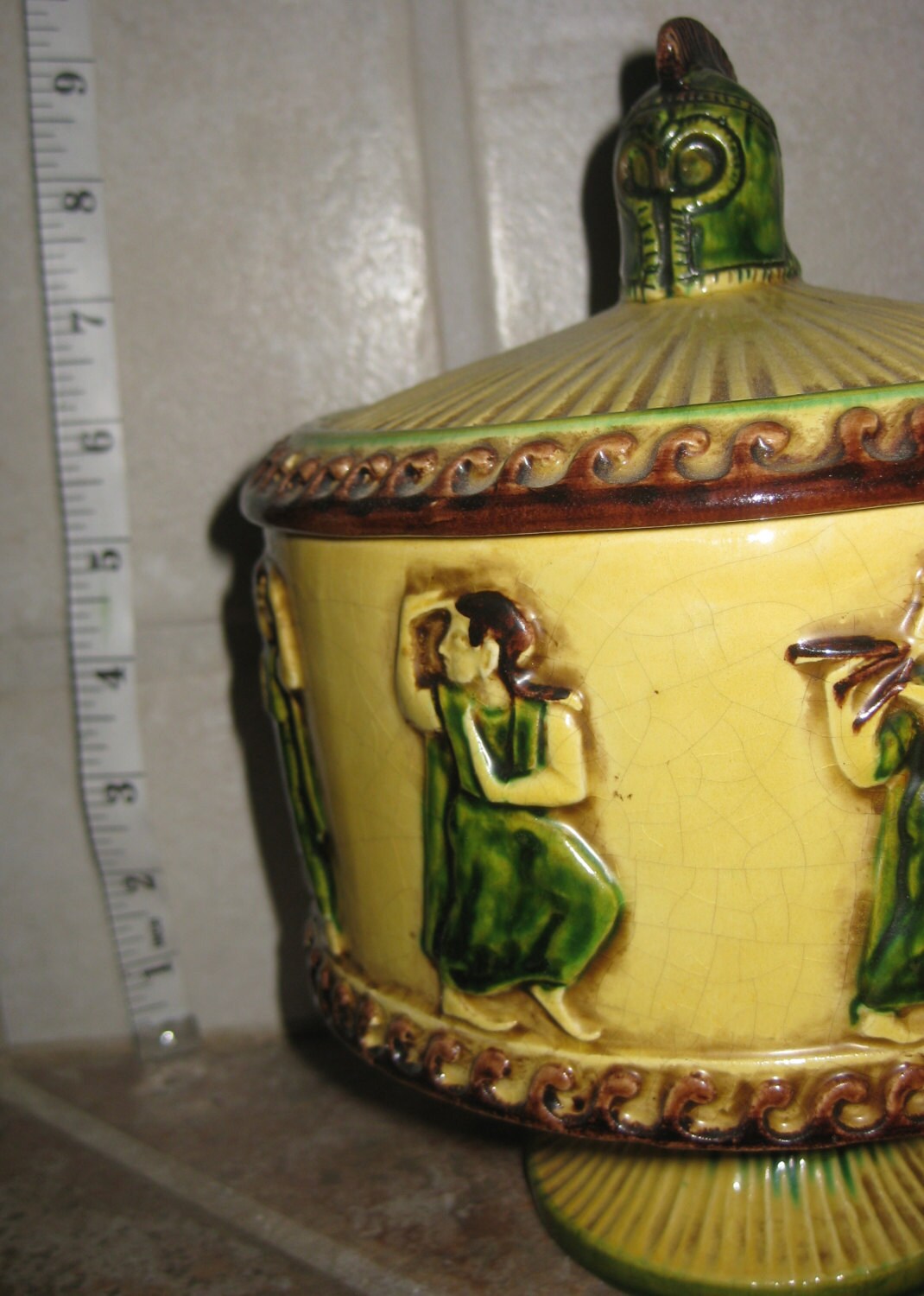 Italian Covered Candy Dish Vintage Candy Bowl Goddess Design Etsy