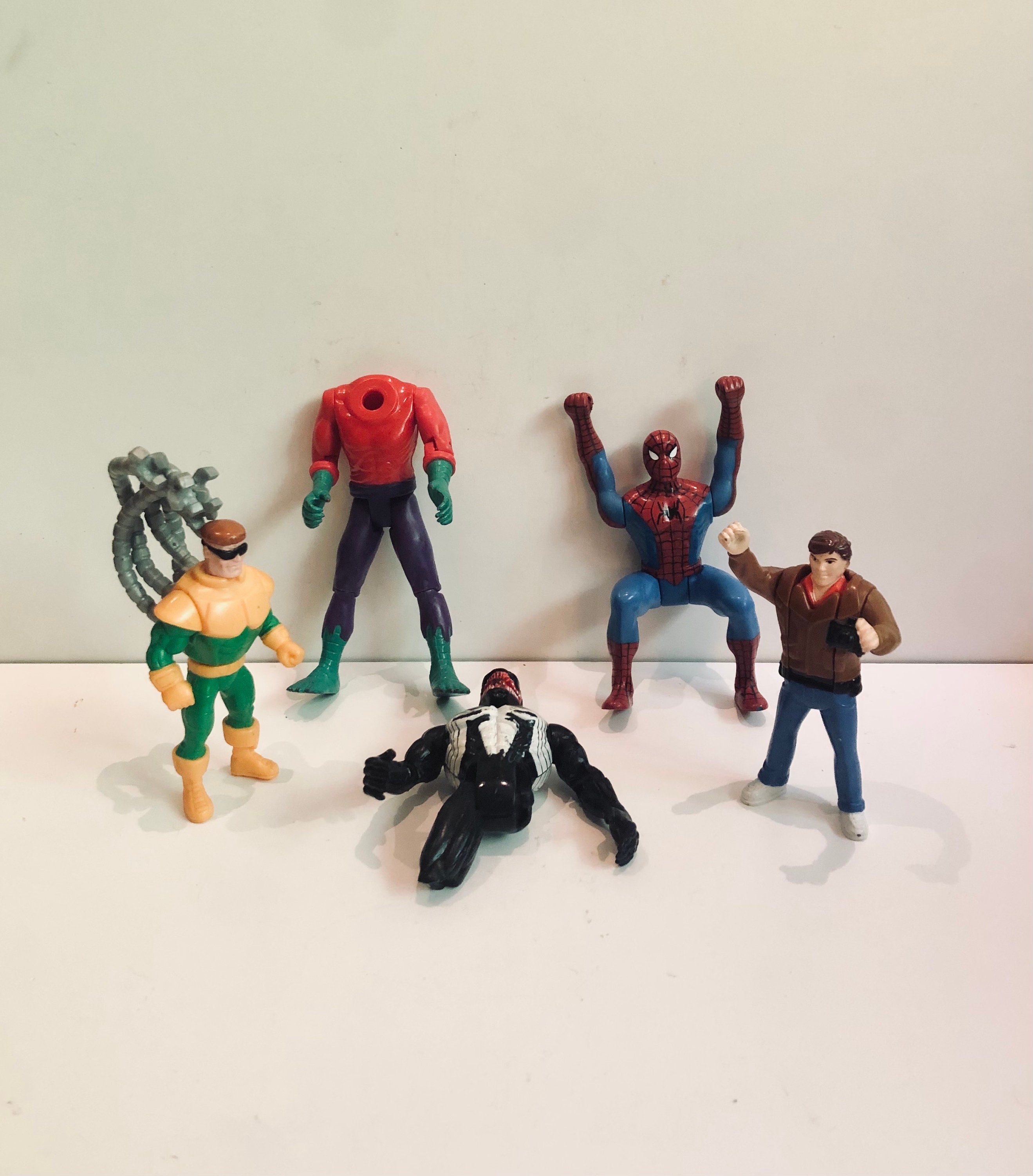 90s Marvel Comics Spiderman Action Figures Peter Parker Flip