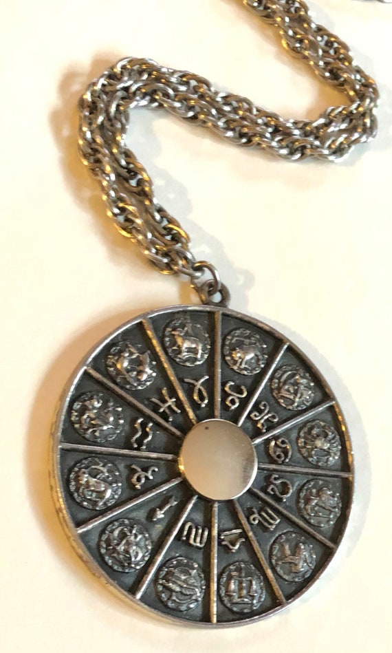 Fabulous Vintage Napier Zodiac Medallion Necklace… - image 7