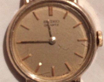 Vintage Seiko Quartz Wristwatch 1970-80s Ladies Dress Watch 132147 No Watch Band SALE