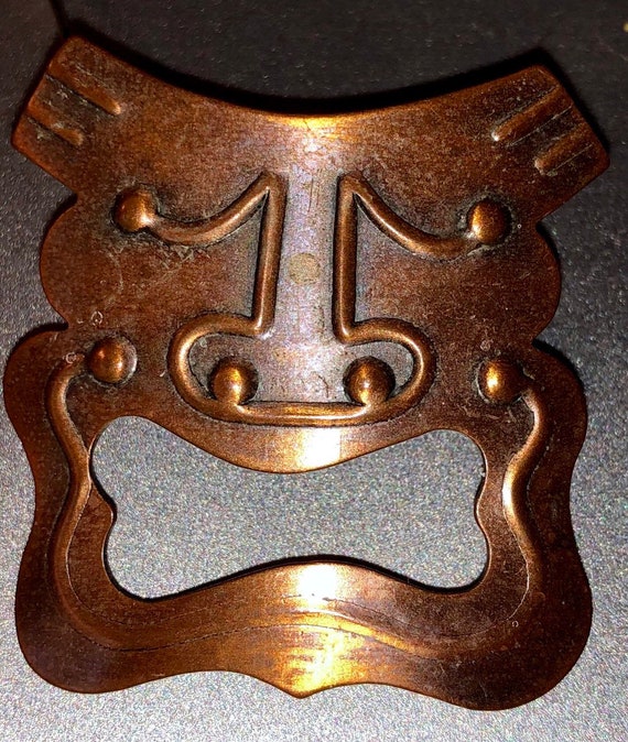 Signed Mid-Century Rebajes Tragedy Mask Brooch - image 5