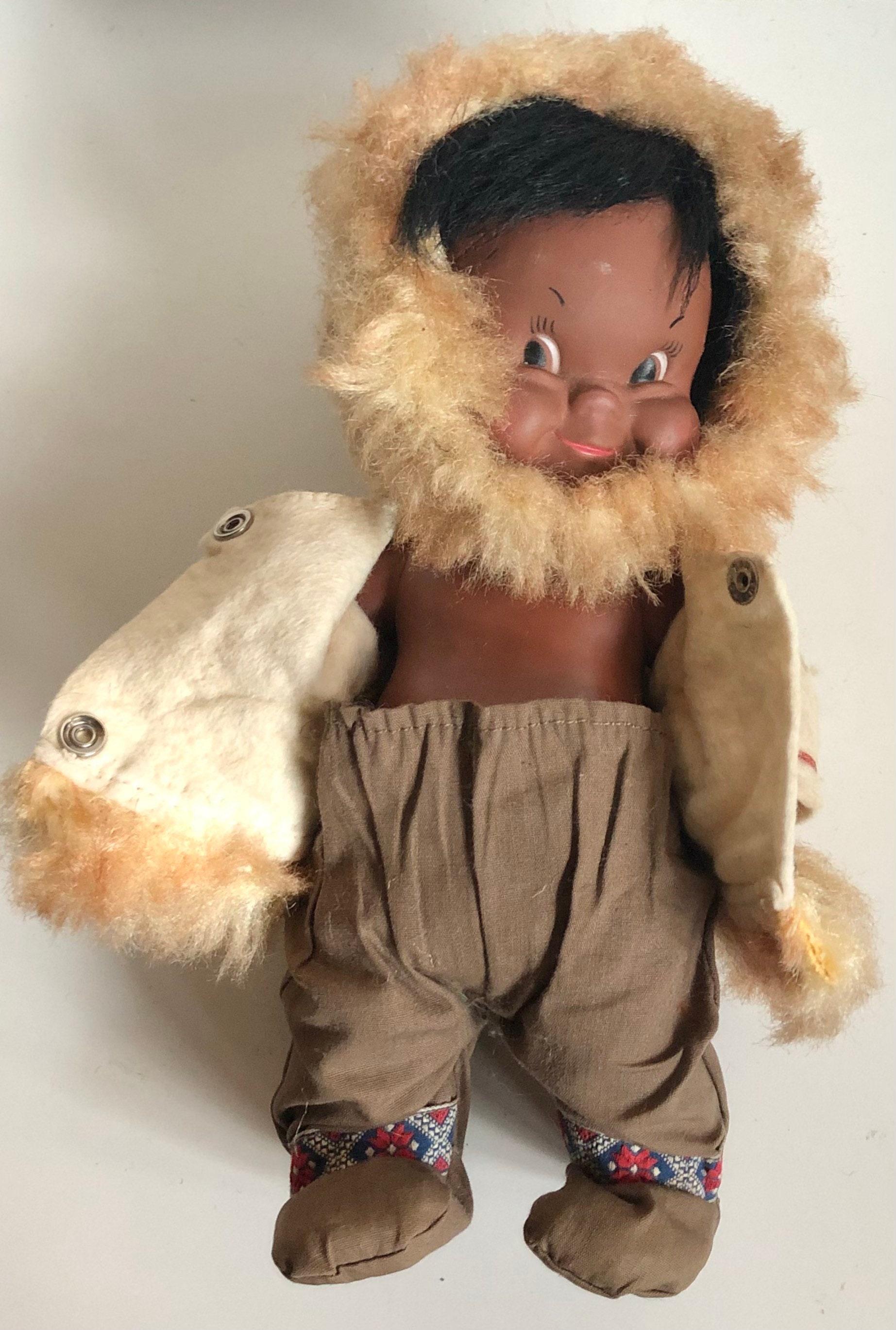 新品 ビンテージ カナダ製 インディアン エスキモー フィギュア 人形 当時物 新品 ビンテージ カナダ製 インディアン エスキモー フィギュア