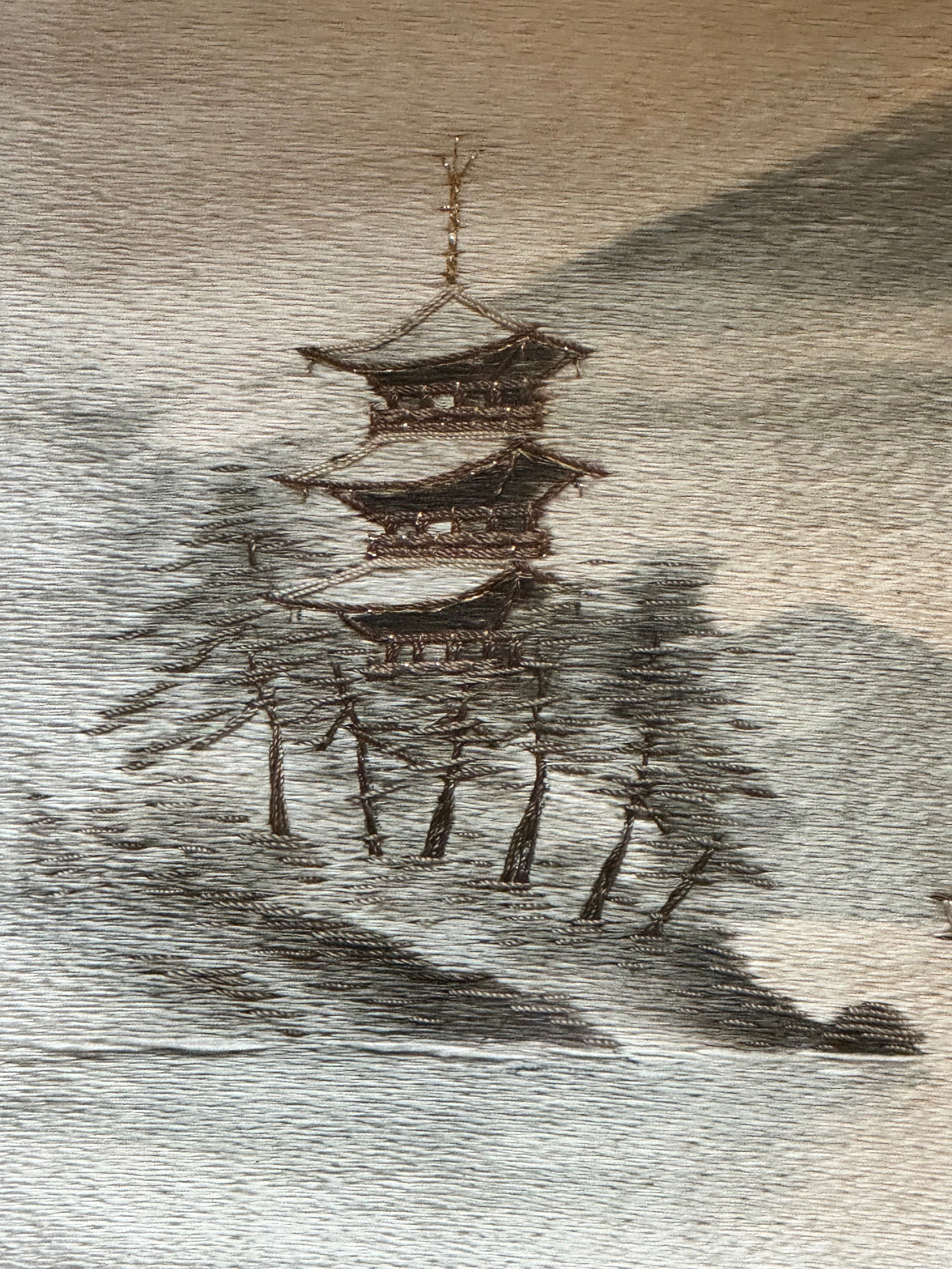 Vintage Framed Japanese Silk Embroidery Wall Art Mt Fuji Vintage Framed Japanese Silk Embroidery Wall Art Mt Fuji
