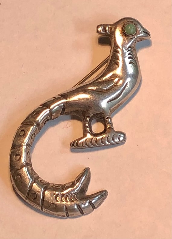 Vintage Mexican Silver Figural Quetzal or Pheasan… - image 1