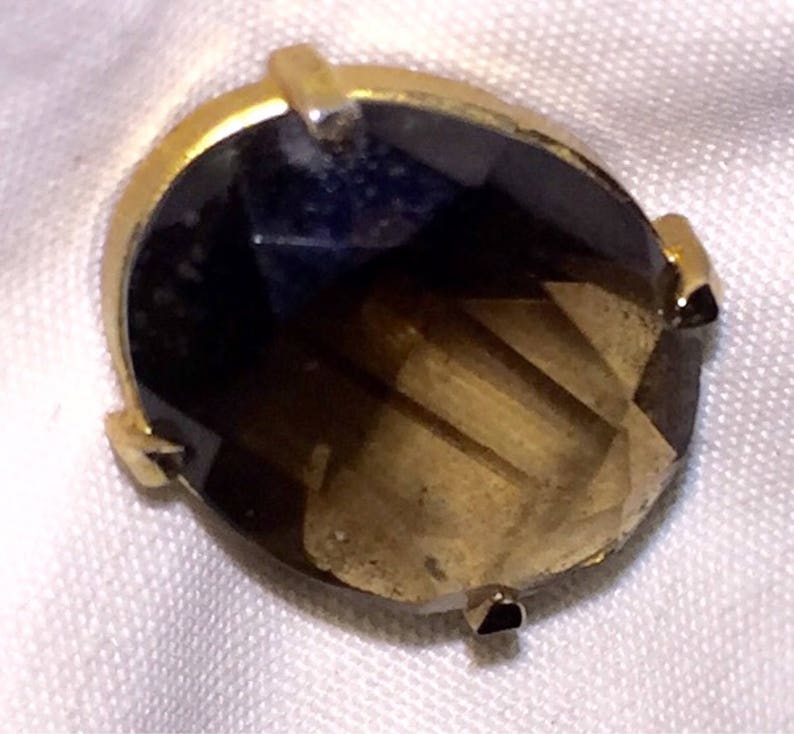 Solid Gold Tie Tac TieTac Retro Mid Century MODERNIST Lapel Pin Gold Ascot Pin Gold Lapel Pin SALE 10K Smokey Quartz