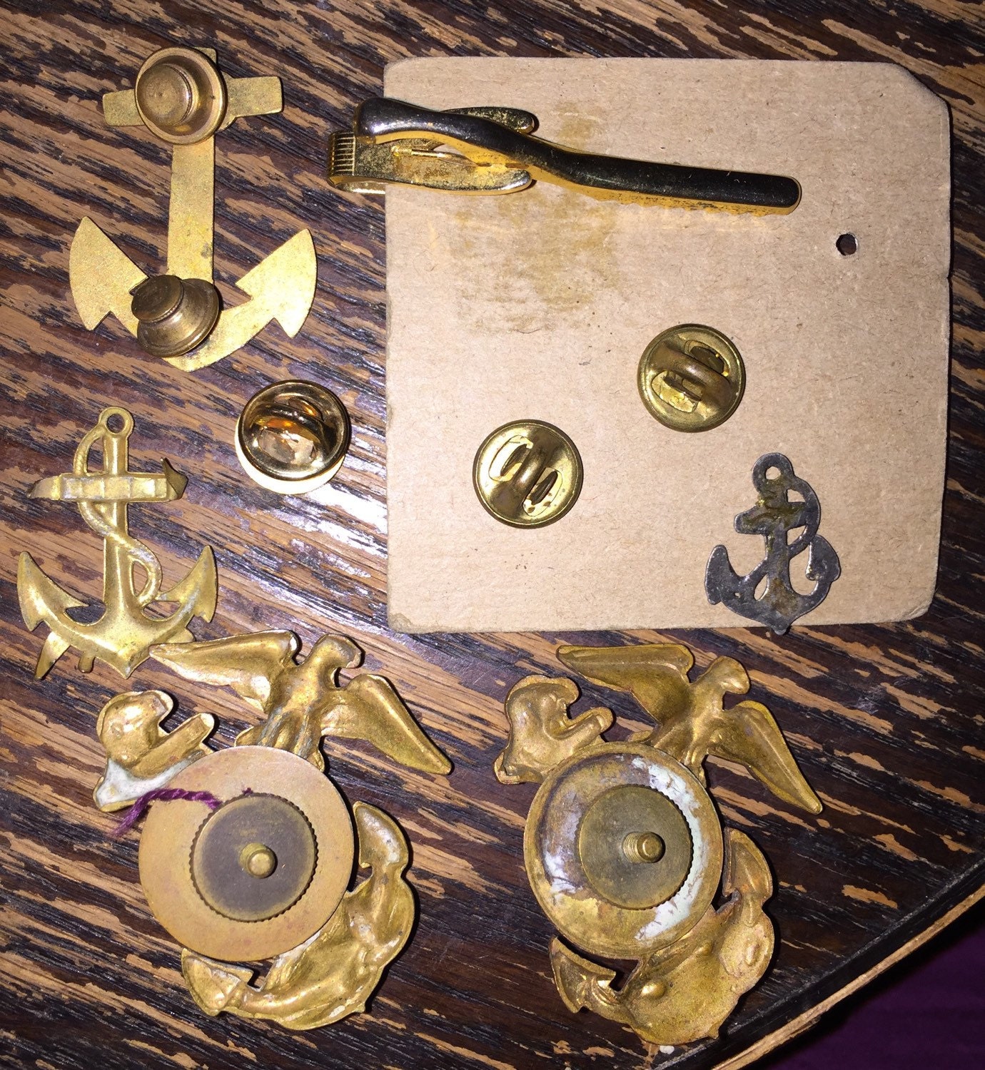 USMC Brass Collar Buttons and Miscellaneous Vintage WWII WWI Etsy UK