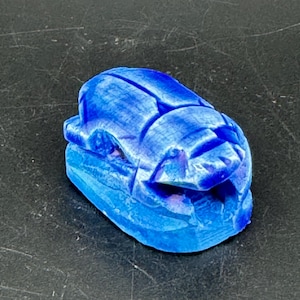 Vintage Egyptian Scarab Grand Tour Beetle Amulet Carved Faux Stone Scarab Faience Scarab King Tut Anniversary Egypt Souvenir Egyptiana