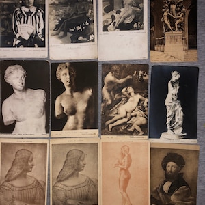 Colección de postales antiguas Postales eduardianas francesas Museo del Louvre Carte Postale Souvenir Obra maestra Arte 16 tarjetas