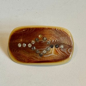 Antique Edwardian Celluloid & Rhinestone Brooch Lapel Pin Hat Pin Unisex Style Flapper Era early 1900s as is