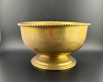 Vintage Sterling Silver Fot Skål Fruktskål Mittstycke Guldtvätt Hecho En Mexico 17.11 Oz