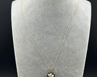Vintage Pearl Pendant Necklace on Delicate 18" 14K Gold Chain Perfect for Young Girl or Bride Bridesmaid Necklace Heirloom Jewelry