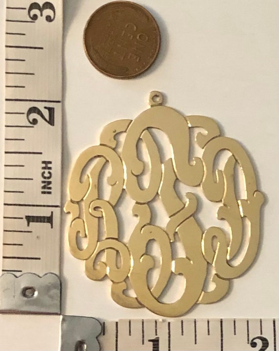 Ornate Vintage Solid 14K Gold Botkin Monogram Pen… - image 9