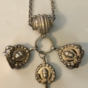 Antique Dutch Silver Georgian Watch Fob Necklace Acorn Motif Watch Key Fobs Charm Necklace RARE! Good Luck Fertility Symbolism 35g