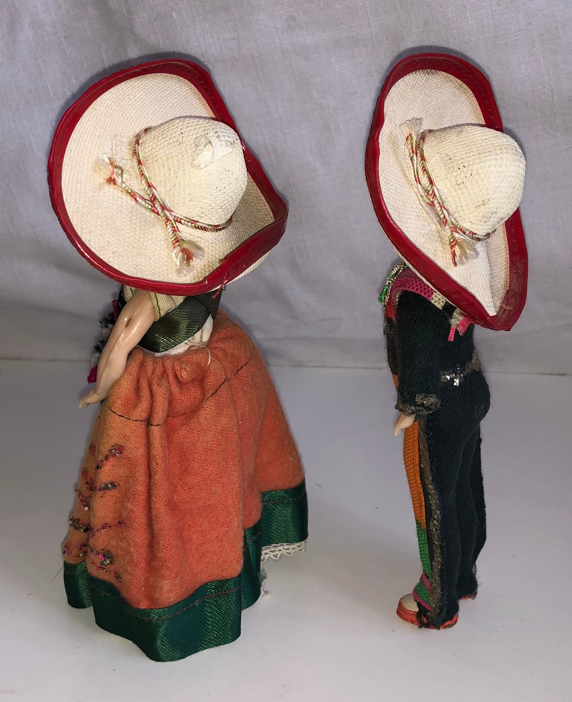 Coppia di bambole Kokeshi giapponesi vintage set ragazzo ragazza fatte