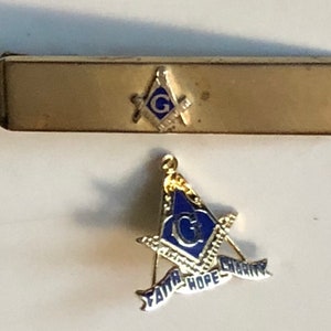 Vintage Mid Century Masonic Lapel Pin Tie Tack  Anson Tie Clasps Collection Fraternal Memorabilia Lodge Jewelry for Masons