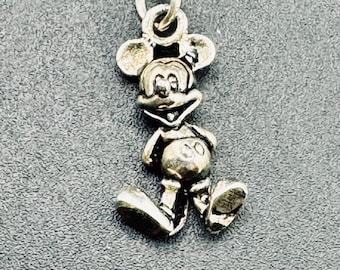 Vintage Disney Sterling Silver Mickey Mouse Charm Pendant 3D Miniature for Bracelet or Charm Necklace WDW Memento 3.3g
