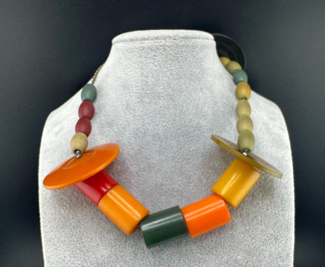 Bakelite Rattles Vintage Mid Century Bakelite Tubular Beads Discs Rattle Components ...