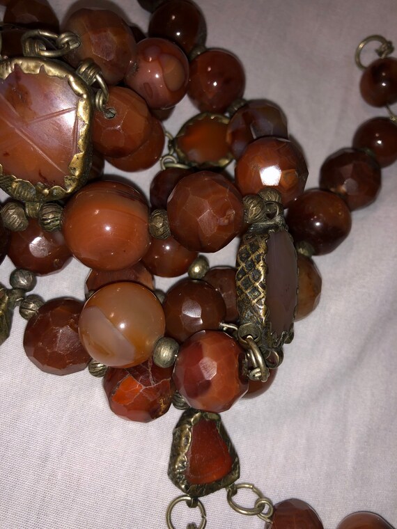 Massive Antique Tribal Bead Necklace Carnelian Be… - image 6