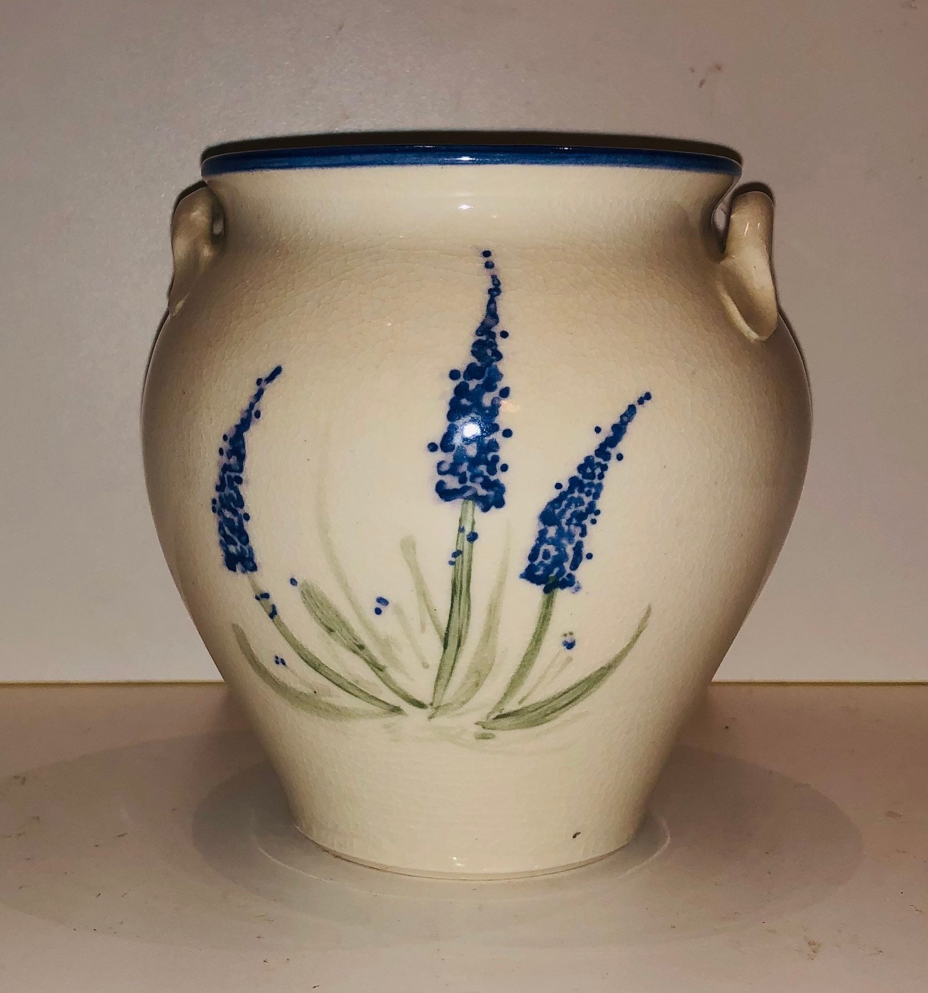 Charming Jean Cole Ceramics Hand Painted Vase Studio Pottery