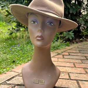 Vintage Brown Wool Cowboy Hat Fedora by Dorfman Pacific aprx Size 7 (small-ish) USA Made Classic Haberdashery