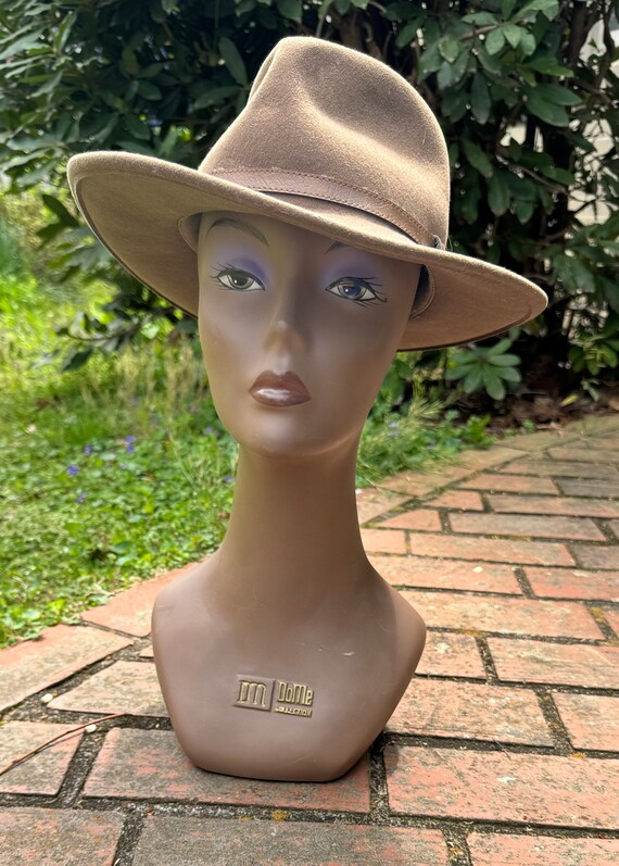 Vintage Brown Wool Cowboy Hat Fedora by Dorfman Pacific Aprx  display picture 3