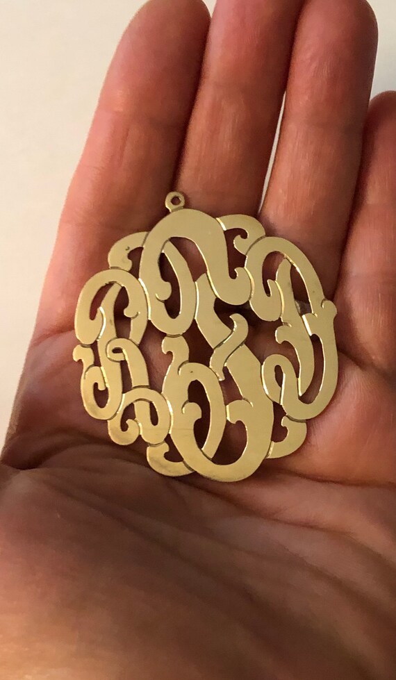 Ornate Vintage Solid 14K Gold Botkin Monogram Pen… - image 6